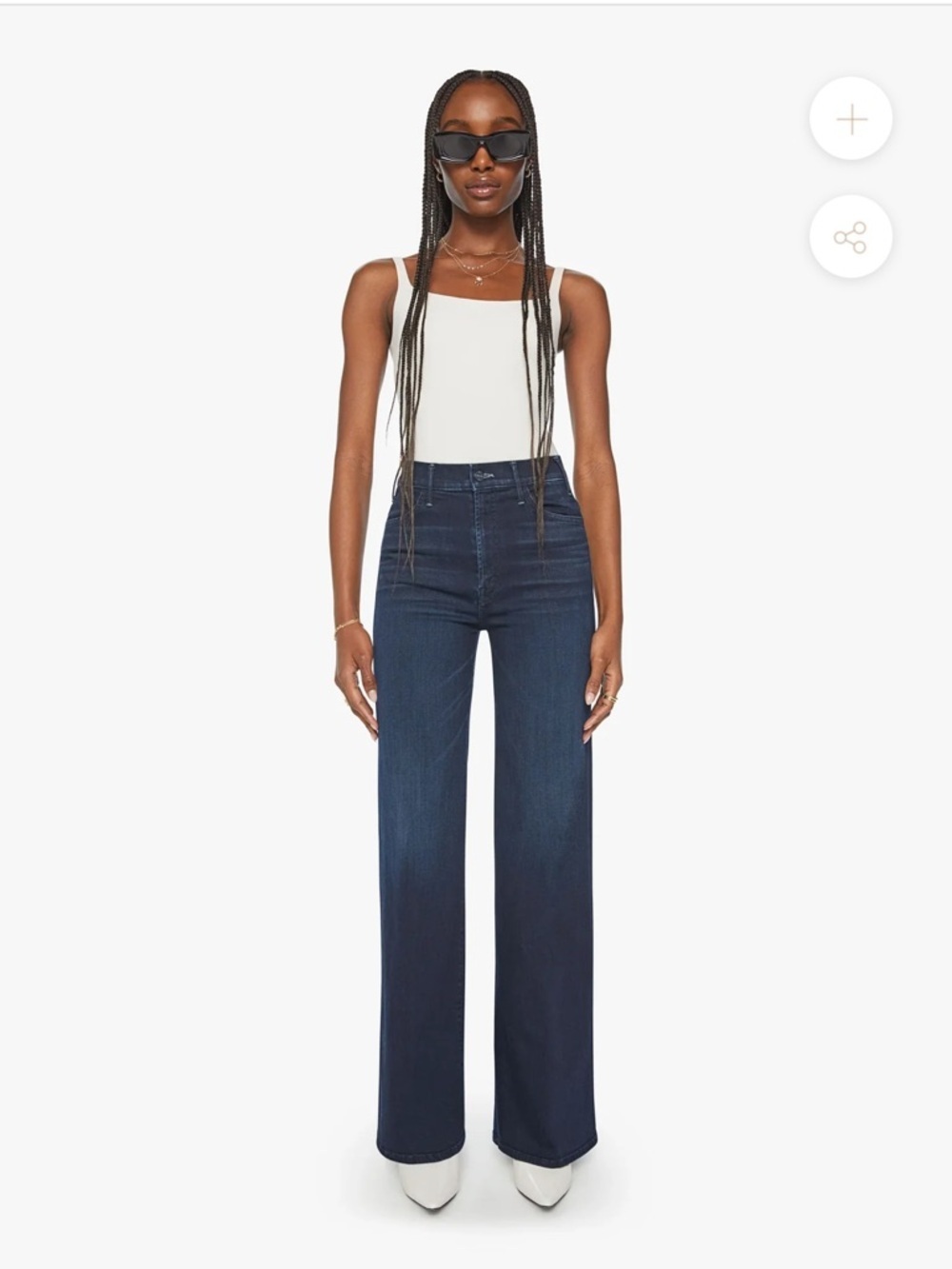 MOTHER The Hustler Roller Sneak Wide Leg Jeans Karaoke in Kyoto Dark Wash Sz 27